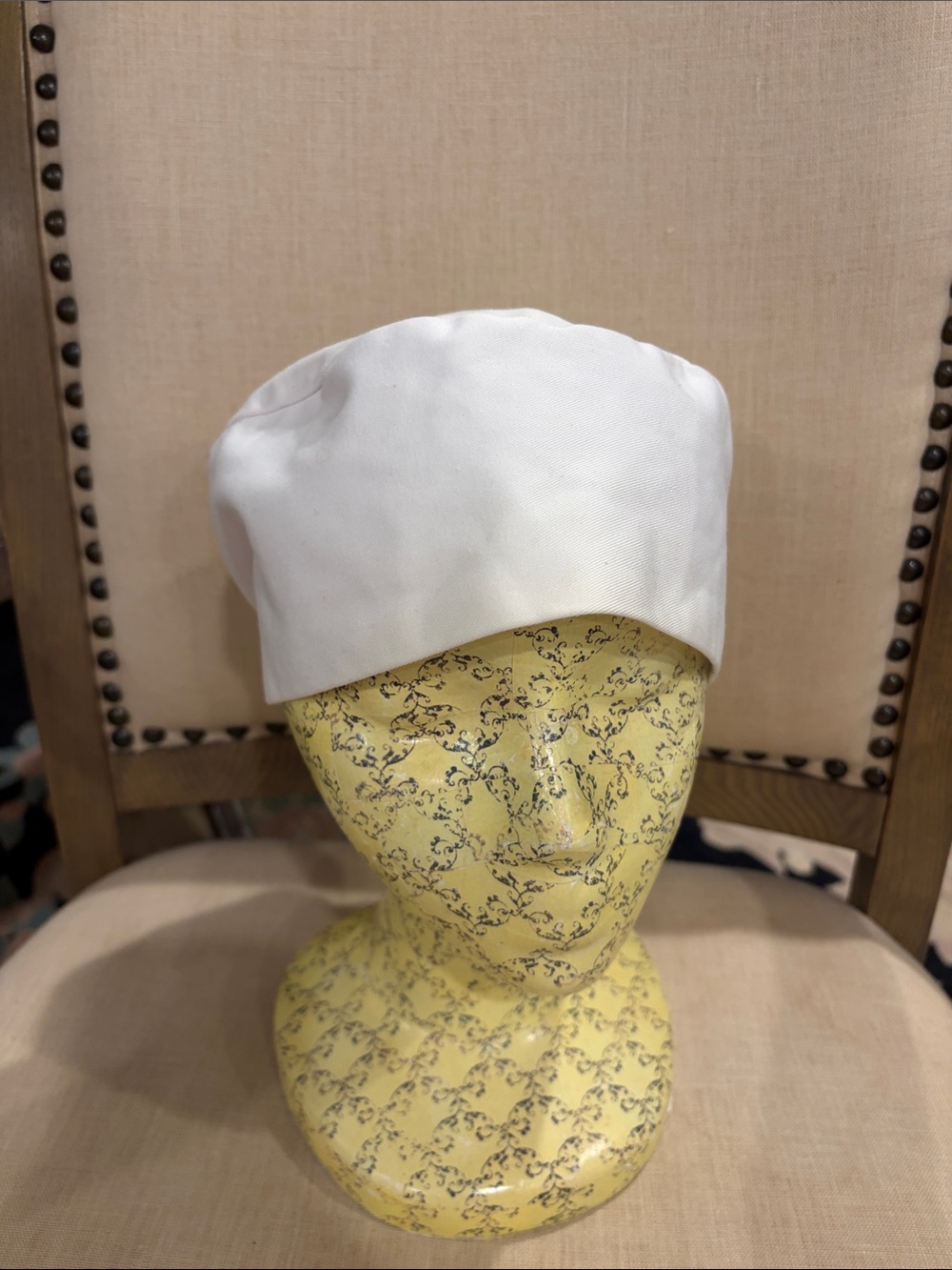 Cintas White skull style chef hatCotton Classic Minimalist Style